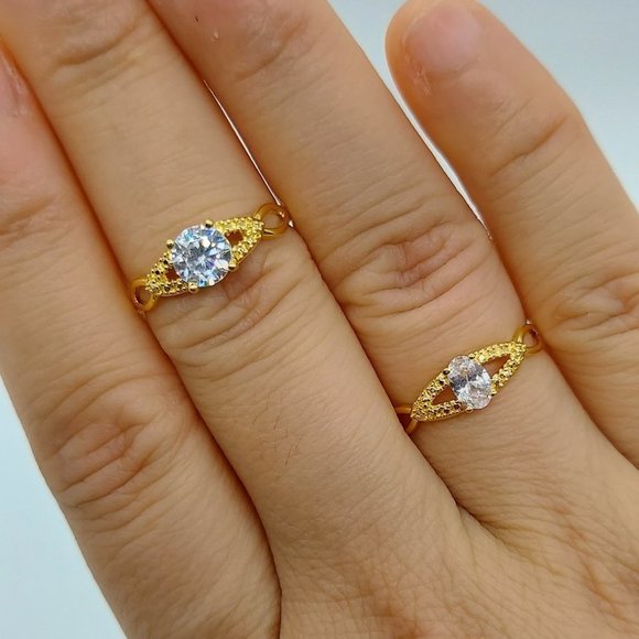 CZ Stackable Rings, Cubic Zirconia Engagement Ring, Bling Promise Ring - Picture 3 of 7